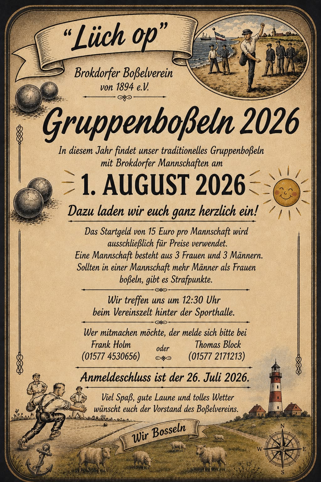Gruppenbosseln Brokdorfer Boßelverein