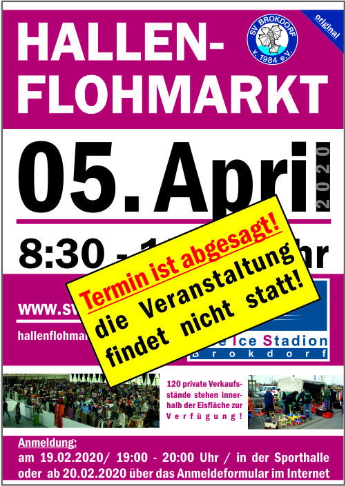 Absage Hallenflohmarkt