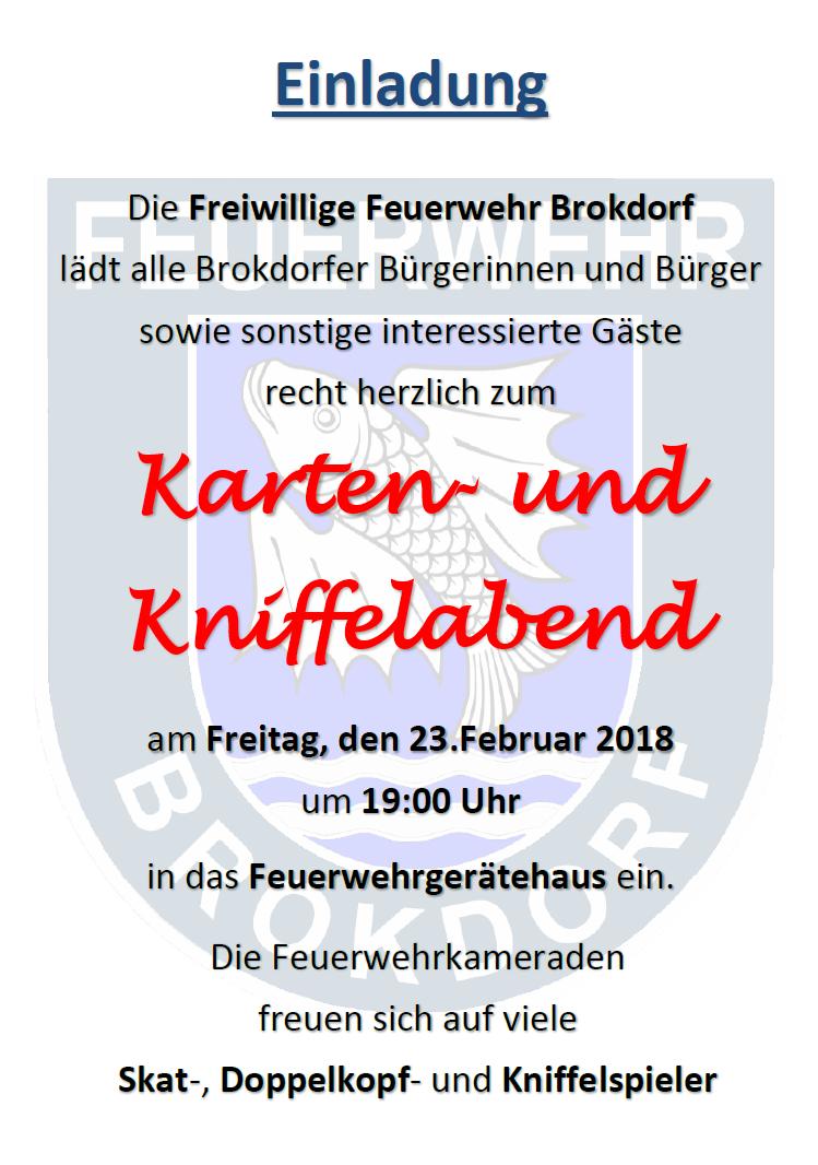 Karten- und Kniffelabend Feuerwehr Brokdorf 2018