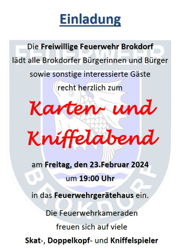 Karten- und Kniffelabend Feuerwehr Brokdorf 2024