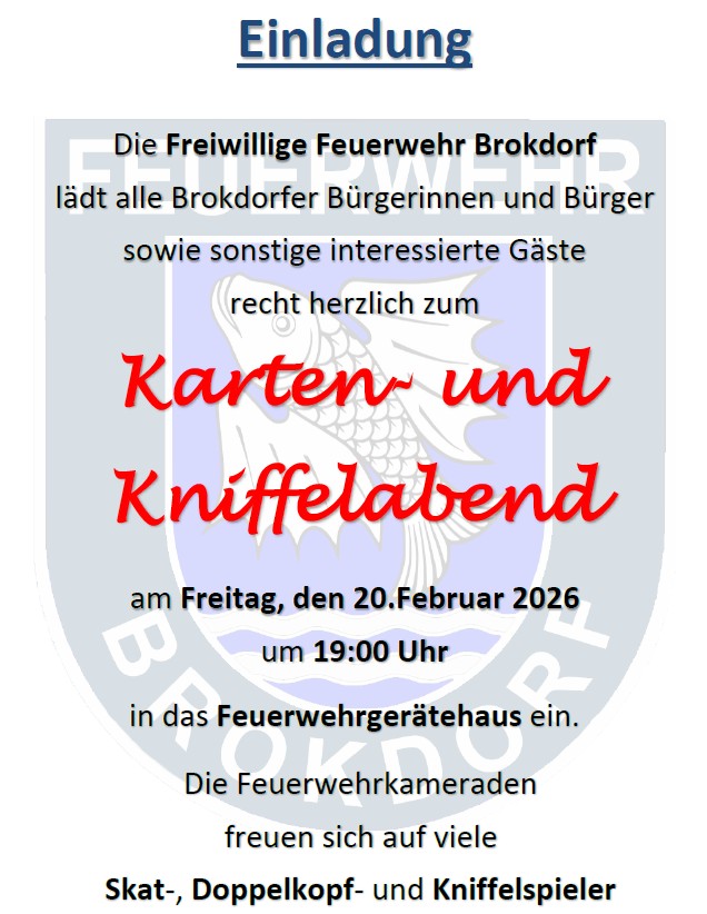 Karten- und Kniffelabend Feuerwehr Brokdorf 2026